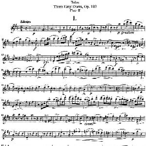 长笛曲谱 | 图露三首长笛简易重奏曲Op.103 Flute 2 NO.1 Tulou 图露