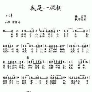 我是一棵树_民歌简谱_词曲:韩雪 钱郅祯