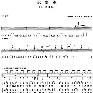 记事本 架子鼓 鼓谱 简谱 歌词 周传雄 陈信荣 周传雄