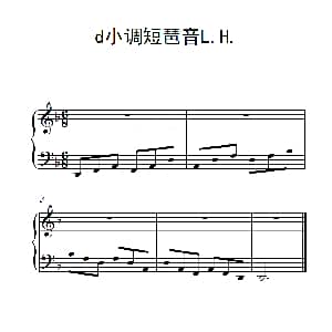 第一级 d小调短琶音L.H. 钢琴谱