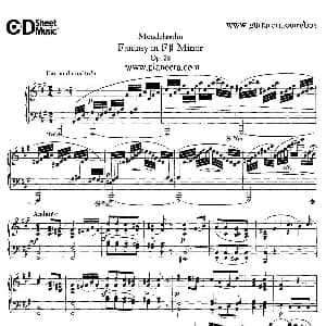 Fantasy in f Sharp Minor Op.28 钢琴谱 门德尔松