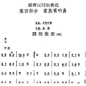 阴阳盗腔 四 湖南民间乐曲选 洪滔记谱