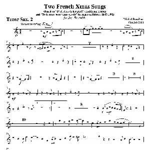 萨克斯谱 | Two French Xmas Songs 第二次中音萨克斯分谱