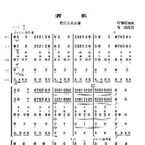 酒歌_歌曲简谱_词曲:周耀锟改编 陈健配器
