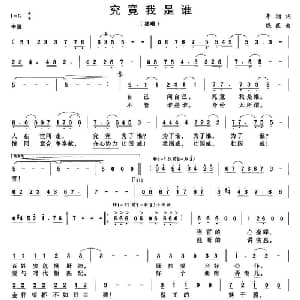 究竟我是谁_通俗唱法乐谱_词曲:李湘 晓夜