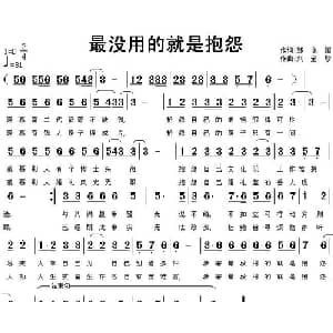 最没用的就是抱怨_通俗唱法乐谱_词曲:那永恒 刘全珍