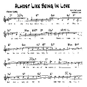 ALMOST LIKE BEING IN LOVE 降B爵士乐谱