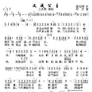 文成公主 王庆爽简版 _歌曲简谱_词曲:张名河 印青