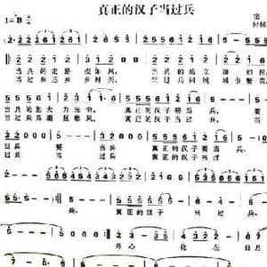 真正的汉子当过兵_民歌简谱_词曲:窦玉沛 付林 希海