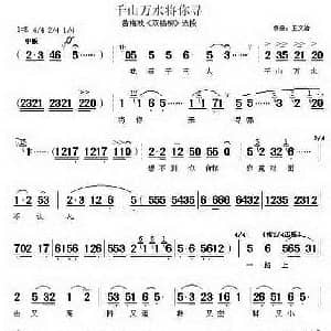 黄梅戏谱 | 千山万水将你寻 双插柳 选段 王文治