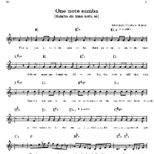 One note samba_外国歌谱