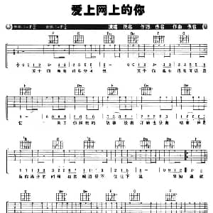 爱上网上的你 吉他谱