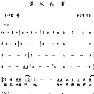 邓丽君演唱金曲 微风细雨_通俗唱法乐谱_词曲:林功信 林功信
