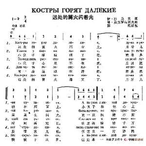 远处的篝火闪着光Костры горят далекие_歌谱投稿_词曲:伊•沙,莫,夫 鲍•莫克罗乌索夫