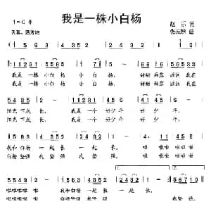 我是一株小白杨_儿歌乐谱_词曲:赵乐 张振秋