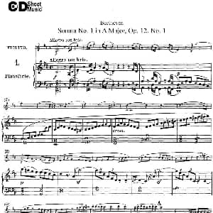 小提琴谱 | Violin Sonata No.1 in D Major Op.12 No.1 小提琴 钢琴伴奏