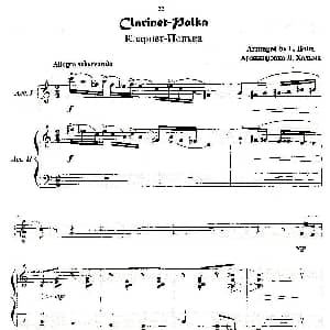 手风琴谱 | 单簧管波尔卡 手风琴二重奏