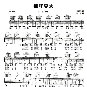 那年夏天 吉他谱 许飞 刘铭洋 陈超