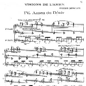 Visions de l'Amen 钢琴谱 奥利维埃 梅西安