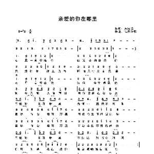 亲爱的你在哪里_歌曲简谱_词曲:关丽群 快乐好歌