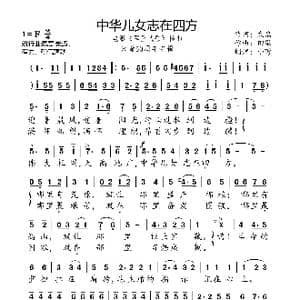 中华儿女志在四方_歌曲简谱_词曲:袁鹰 郭小川 田歌