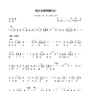 抬头仰望夜黑的天_通俗唱法乐谱_词曲:田川 任萍 黄庆和 王云之 刘易民