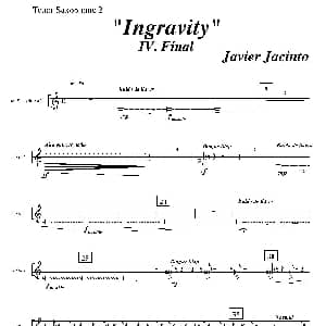 萨克斯谱 | Ingravity 第四乐章 第二次中音萨克斯分谱 Javier Jacinto