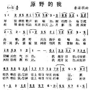 原野的我_通俗唱法乐谱