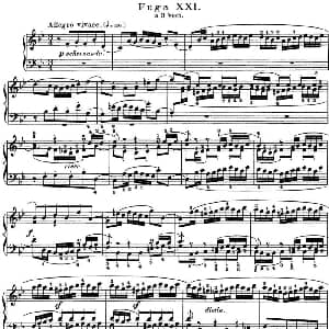 巴赫 平均律钢琴曲集 第一卷 之赋格曲 钢琴谱 巴赫