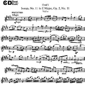 小提琴谱 | Sonata No.11 in E Major Op.5 No.11