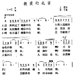 亲爱的北京_合唱歌谱_词曲:王健 林里
