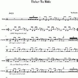 The Beatles Ticket To Ride 爵士鼓谱