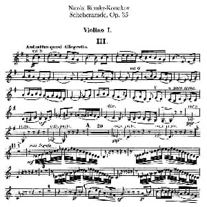 小提琴谱 | Scheherazade Ⅲ Op.35 第一小提琴 Nicolai Rimsky Korsakov 科萨科夫