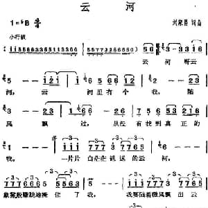 邓丽君演唱金曲 云河_通俗唱法乐谱_词曲:刘家昌 刘家昌