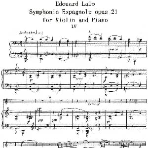 小提琴谱 | Symphonie Espagnole Op.21 No.4 西班牙交响曲 小提琴 钢琴伴奏 拉罗