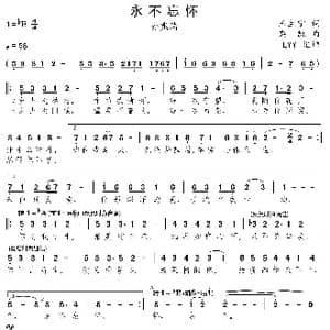 永不忘怀_歌曲简谱_词曲:王生宁 栾凯