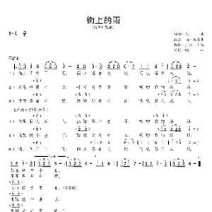 街上的雨_歌曲简谱_词曲:词曲:佚名 改编:B 库廖夫