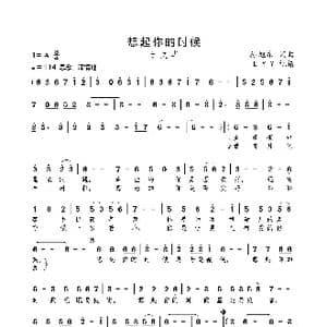 想起你的时候_歌曲简谱_词曲:孙旭东 孙旭东