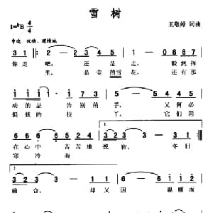 雪树_通俗唱法乐谱_词曲:王敬婷 王敬婷
