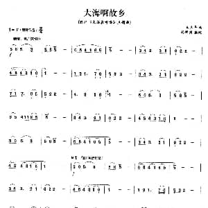 笛子谱 | 大海啊故乡