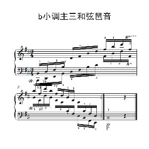 第八级22.b小调主三和弦琶音 钢琴谱