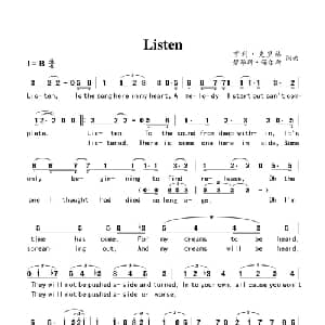 Listen_外国歌谱_词曲:亨利 克里格,碧昂斯 诺尔斯 亨利 克里格,碧昂斯 诺尔斯