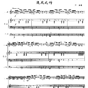 二胡谱 | 逐风之竹 二胡 琵琶 三弦 林昶
