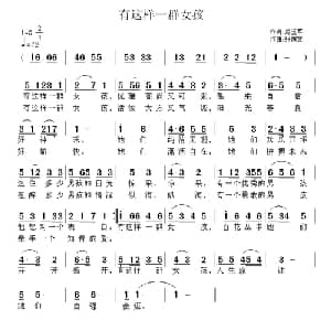 有这样一群女孩_通俗唱法乐谱_词曲:房玉军 张恽文