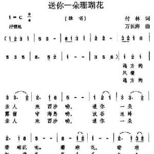 送你一朵珊瑚花_民歌简谱_词曲:付林 万长海