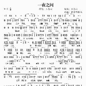 一夜之间_歌谱投稿_词曲:王志心 王志心