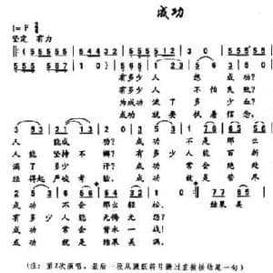 成功_民歌简谱_词曲:刘昌贵 刘昌贵