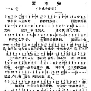 爱不完_通俗唱法乐谱_词曲:杜自持 林振强