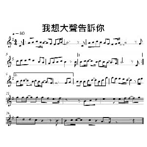 萨克斯谱 | 我想大声告诉你 电视剧 蜗居 片尾曲