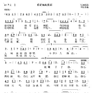 你是如此美丽_通俗唱法乐谱_词曲:张效密 李红俊